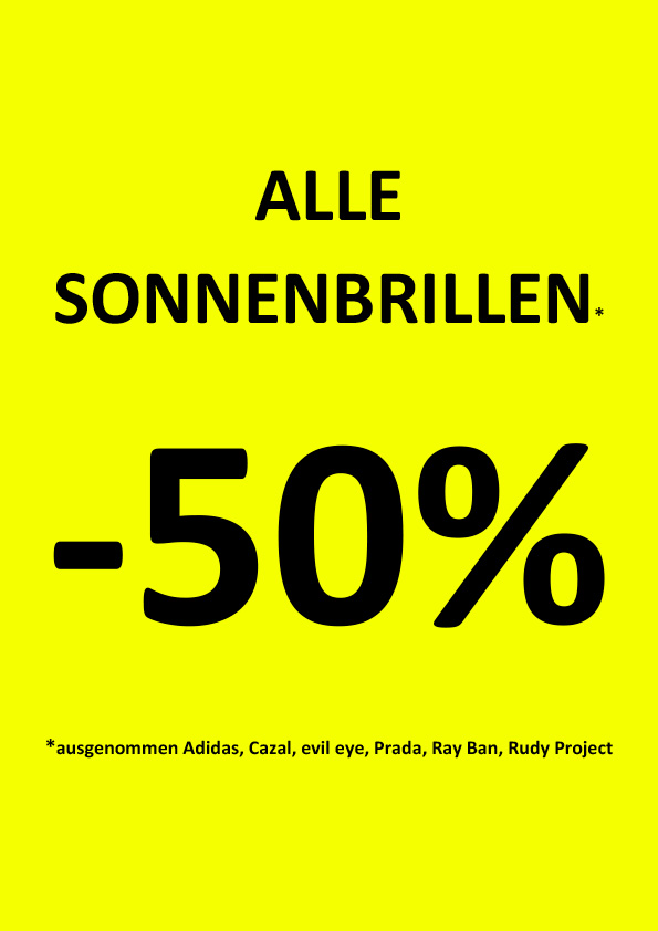 50% Sonnenbrillen