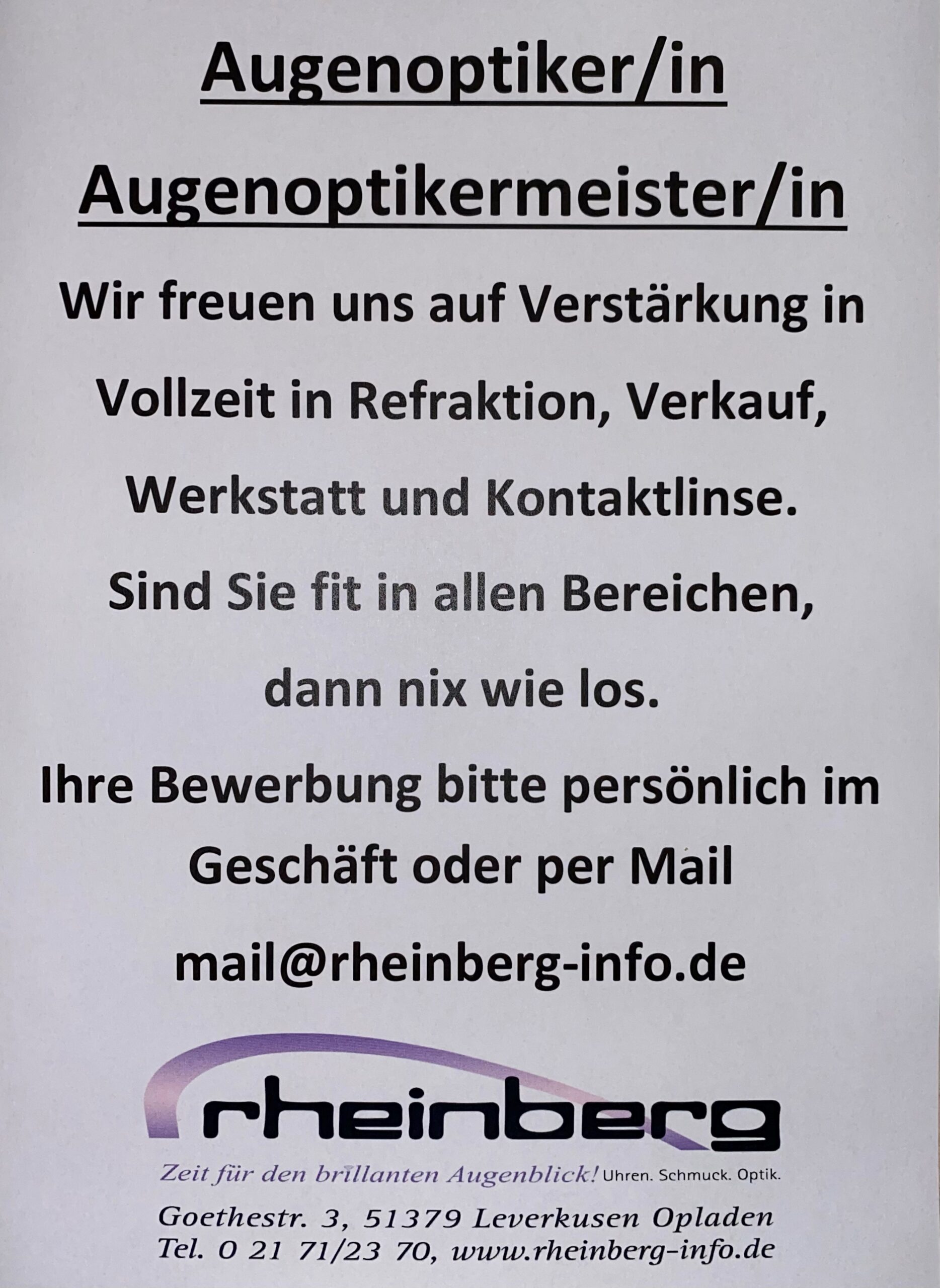 Augenoptiker / Augenoptikermeister